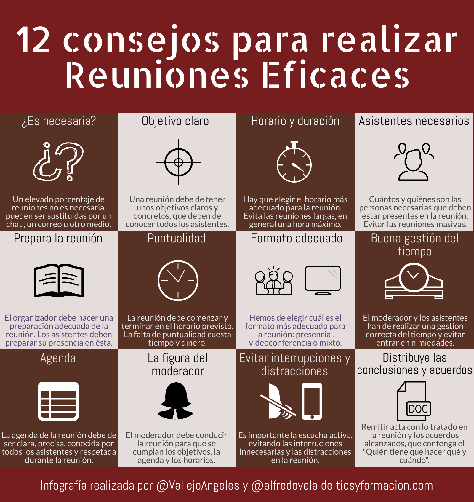 12 consejos para realizar Reuniones Eficaces #infografia #infographic #gestióndeltiempo #rrhh