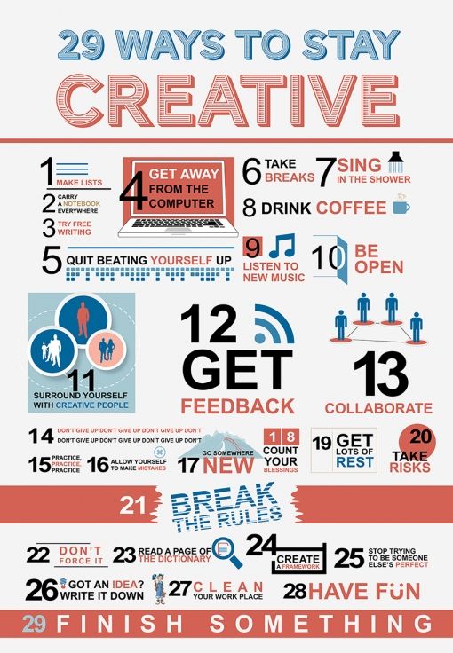 Infografia - 29 manieren om creatief te blijven [Infographic]