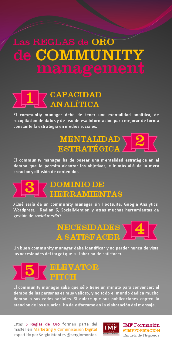 Infografia - 5 Reglas de oro para el Community Manager novato