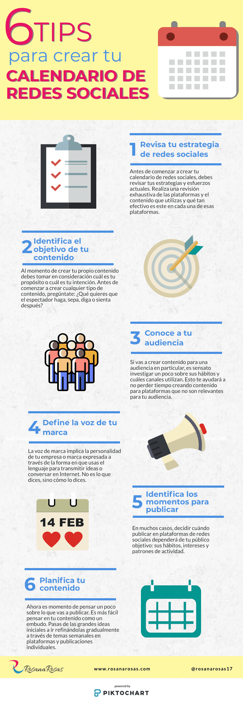 6 consejos para crear tu calendario editorial en redes sociales #infografia #infographic #socialmedia