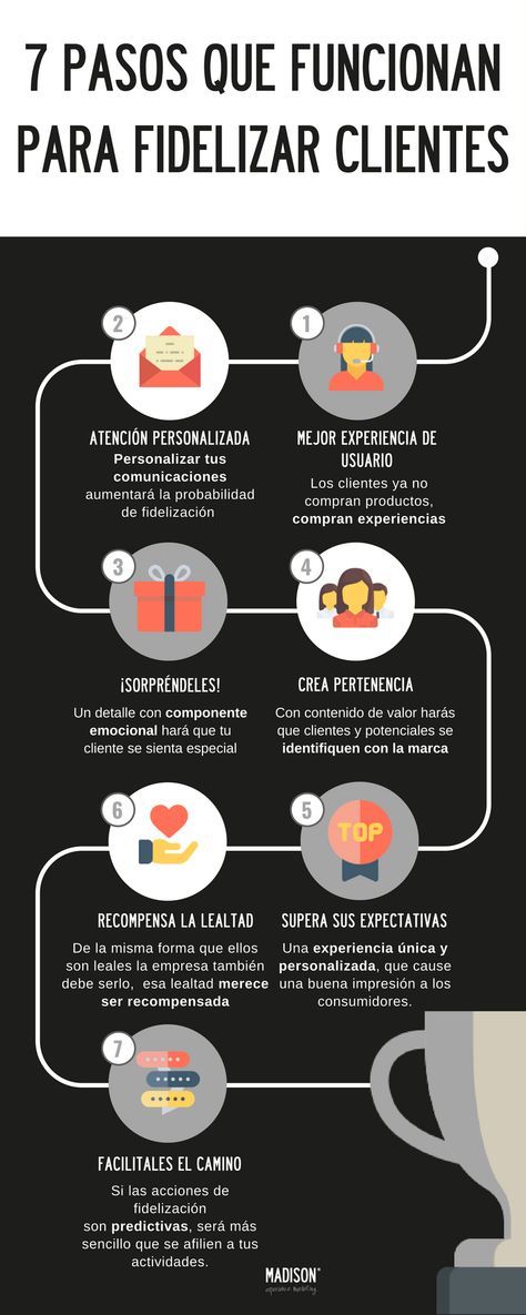 Infografia - 7 pasos para fidelizar a un cliente #infografia #infographic #marketing - TICs y Formación