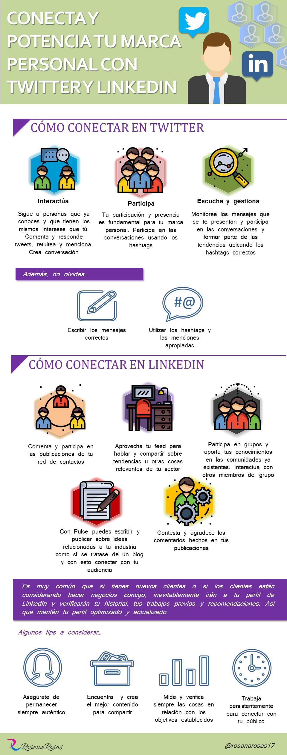 Infografia - Conecta tu Marca Personal con Twitter y Facebook #infografia #socialmedia #marketing - TICs y Formación