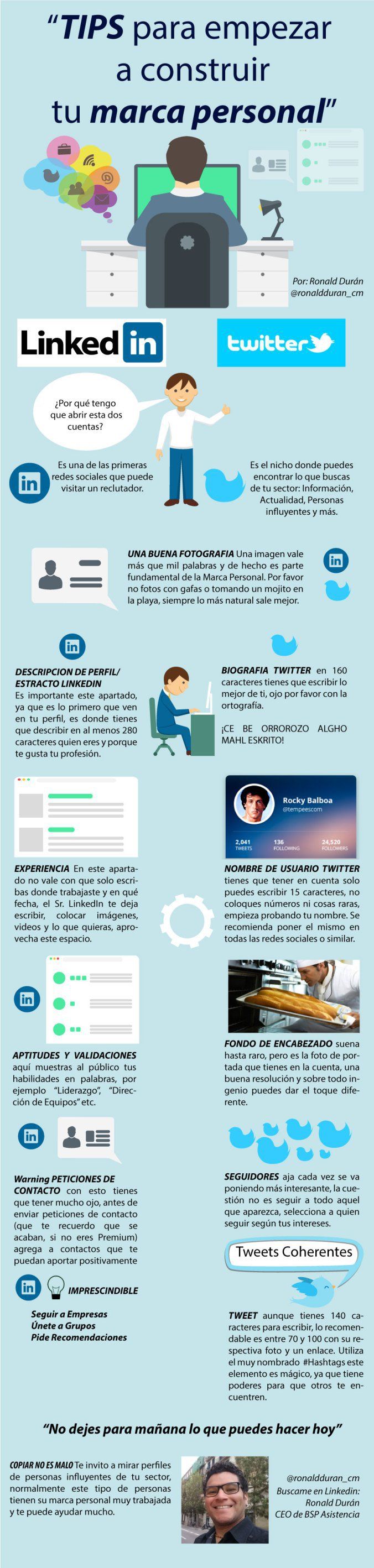 Infografia - Consejos para construir tu Marca Personal #infografia #infographic #marketing - TICs y Formación