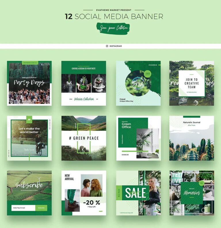 Infografia - Green Peace Social Media Templates PSD