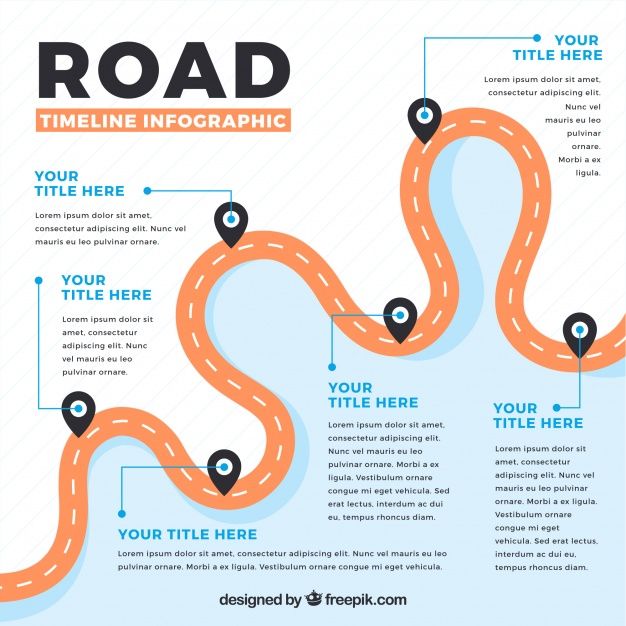 Infografia - Infographic Timeline With Road Concept