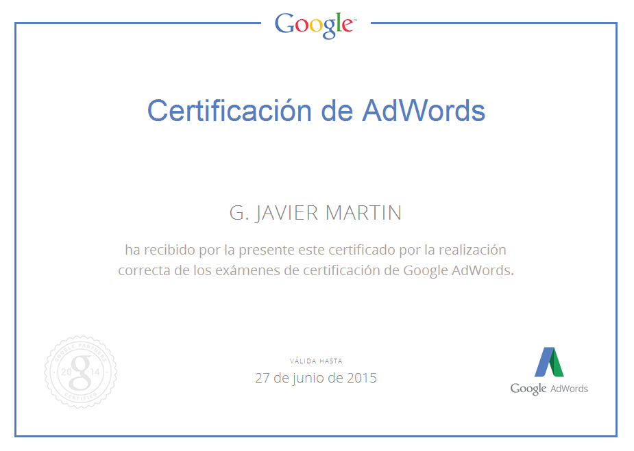 my Certificacion Google AdWords