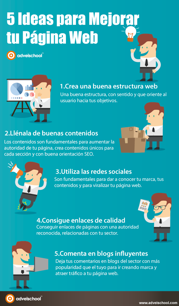 5 ideas mejorar pagina web - infografia